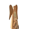 Waldfabrik, photophore en bois et étoile sapin de Noël Ange De Noël En Bois Avec Ailes Metal, 12 Cm