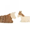 Waldfabrik, photophore en bois et étoile sapin de Noël Animaux En Bois Pour Crèche De Noël, L'Ane Et Boeuf, 6 Cm