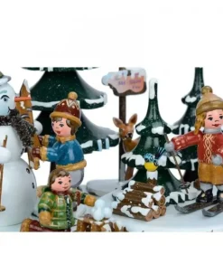 Hubrig, figurines pour enfant Boite A Musique Noël, Jeux D'Enfants Dans LÀ Neige