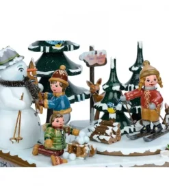 Hubrig, figurines pour enfant Boite A Musique Noël, Jeux D'Enfants Dans LÀ Neige