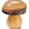 Waldfabrik, photophore en bois et étoile sapin de Noël Bougeoir En Bois, Champignon 12 Cm