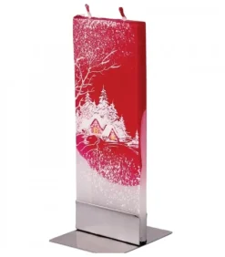 Flatyz, bougie décorative scandinave Bougie Déco De Noël Motif Village Sous LÀ Neige