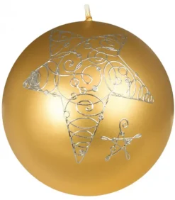 Ewa Kerzen, bougies de Noël et bougies de l'Avent Bougie De Noël Boule Avec Etoile, 8 Cm