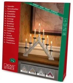 Konstsmide, guirlandes lumineuses de Noël Chandelier 7 Bougies Electriques En Bois De Chene