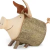 Waldfabrik, photophore en bois et étoile sapin de Noël Cochon En Bois Assis, 7 Cm