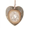Waldfabrik, photophore en bois et étoile sapin de Noël Coeur En Bois A Suspendre Motif Cisele Crèche, 7 Cm