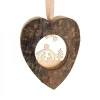 Zyx Music, chants de Noël Allemands traditionnels Coeur En Bois A Suspendre Motif Cisele Crèche Et Etoile, 6 Cm