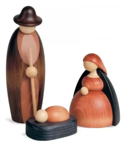 Köhler, Père Noël en bois Crèche De Noël Complete Avec 12 Personnages 17 Cm