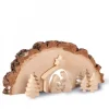 Waldfabrik, photophore en bois et étoile sapin de Noël Crèche De Noël En Bois Cisele Dans Un Rondin De Bois, 30 Cm