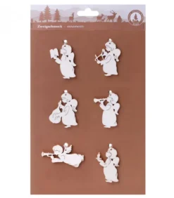 Waldfabrik, photophore en bois et étoile sapin de Noël Décorations Pour Sapin 6 Mini Anges Pendentifs