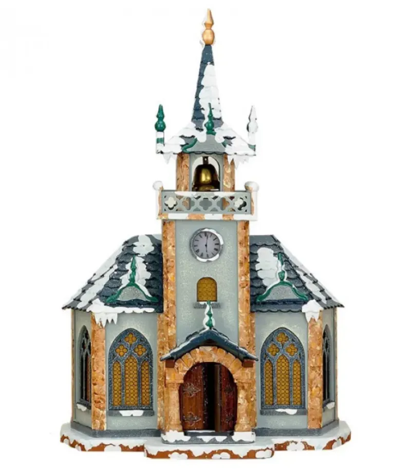 Hubrig, figurines pour enfant Eglise Eclairee Pour Village De Noël Miniature Winterkinder
