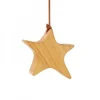 Waldfabrik, photophore en bois et étoile sapin de Noël Etoile En Bois D'Aulne A Suspendre, Asymetrique 7,5 Cm