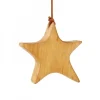 Waldfabrik, photophore en bois et étoile sapin de Noël Etoile En Bois D'Aulne A Suspendre, Asymetrique 9 Cm