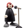 Köhler, Père Noël en bois Figurine Jazz, Chanteuse Devant Micro