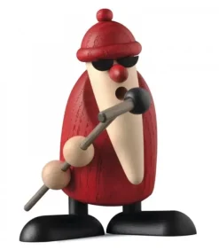 Köhler, Père Noël en bois Figurine Père Noël Chanteur Et Micro