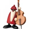 Köhler, Père Noël en bois Figurine Père Noël Contrebassiste