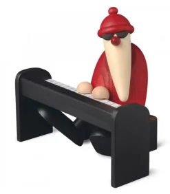 Köhler, Père Noël en bois Figurine Père Noël Pianiste