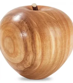 Waldfabrik, photophore en bois et étoile sapin de Noël Fruit En Bois, Grande Pomme, 9 Cm