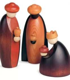 Köhler, Père Noël en bois Grands Personnages Crèche De Noël 17 Cm : Trois Rois Mages