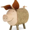 Waldfabrik, photophore en bois et étoile sapin de Noël Gros Cochon En Bois, 9 Cm