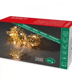Konstsmide, guirlandes lumineuses de Noël Guirlande Lumineuse Décorative A Led, Flocons De Neige Metalliques Dores