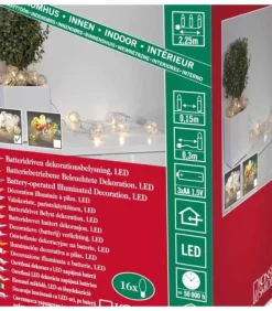 Konstsmide, guirlandes lumineuses de Noël Guirlande Lumineuse Décorative A Led, Flocons De Neige Metalliques Dores
