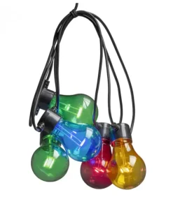 Konstsmide, guirlandes lumineuses de Noël Guirlande Lumineuse De Terrasse 10 M Extensible, 10 Ampoules Multicolores