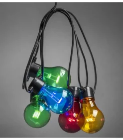 Konstsmide, guirlandes lumineuses de Noël Guirlande Lumineuse De Terrasse 10 M Extensible, 10 Ampoules Multicolores