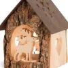 Waldfabrik, photophore en bois et étoile sapin de Noël Lanterne Photophore En Bois Avec Cerf, 14 Cm