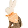 Waldfabrik, photophore en bois et étoile sapin de Noël Lapin En Bois Assis, 11 Cm