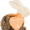 Waldfabrik, photophore en bois et étoile sapin de Noël Lapin En Bois Couche, 9 Cm