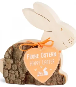 Waldfabrik, photophore en bois et étoile sapin de Noël Lapin En Bois Couche, 9 Cm