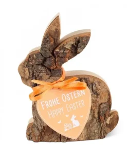Waldfabrik, photophore en bois et étoile sapin de Noël Lapin En Bois Couche, 8,5 Cm