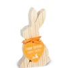 Waldfabrik, photophore en bois et étoile sapin de Noël Lapin En Bois Naturel, 10 Cm