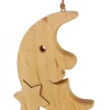 Waldfabrik, photophore en bois et étoile sapin de Noël Lune En Bois De Chene A Suspendre Avec Une Etoile 12,5 Cm