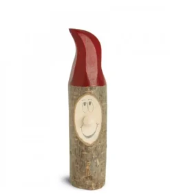 Waldfabrik, photophore en bois et étoile sapin de Noël Lutin En Bois Père Noël Avec Bonnet Rouge Peint, 8,5 Cm