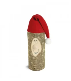 Waldfabrik, photophore en bois et étoile sapin de Noël Lutin Père Noël En Bois Avec Bonnet Rouge, 10 Cm