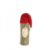 Waldfabrik, photophore en bois et étoile sapin de Noël Lutin Père Noël En Bois Avec Bonnet Rouge, 6 Cm