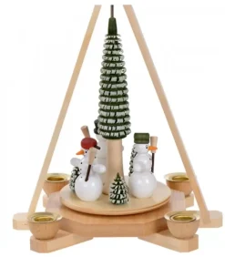 Frank Weber Manège De Noël En Bois Bonhommes De Neige