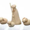 Schalling, crèche moderne Personnage En Bois, Le Berger Et Ses Moutons, 12 Cm