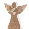 Waldfabrik, photophore en bois et étoile sapin de Noël Petit Ange De Noël En Bois, Avec Coeur Et Echarpe, 6,5 Cm