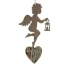 Waldfabrik, photophore en bois et étoile sapin de Noël Petit Ange En Metal A Suspendre Et Lanterne Dans La Main