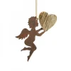 Waldfabrik, photophore en bois et étoile sapin de Noël Petit Ange En Metal A Suspendre Et Coeur En Bois