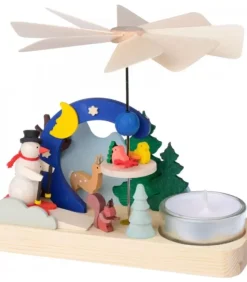 Graupner, décoration de sapin de Noël, Déco Noël enfant Petit Carrousel En Bois Bonhomme De Neige