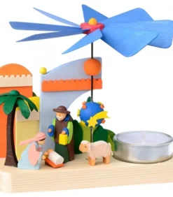 Graupner, décoration de sapin de Noël, Déco Noël enfant Petit Carrousel En Bois Crèche De Noël