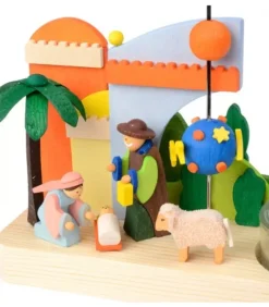 Graupner, décoration de sapin de Noël, Déco Noël enfant Petit Carrousel En Bois Crèche De Noël