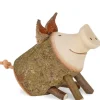 Waldfabrik, photophore en bois et étoile sapin de Noël Petit Cochon En Bois Assis, 3 Cm