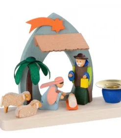 Graupner, décoration de sapin de Noël, Déco Noël enfant Petite Crèche De Noël Pour Enfant Avec Bougeoir