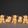 Konstsmide, guirlandes lumineuses de Noël Petits Cochons Roses Lumineux En Acrylique Led 12,5 Cm, Lot De 5