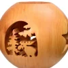 Waldfabrik, photophore en bois et étoile sapin de Noël Photophore En Bois Forme Spherique, Motif, Motif Elan